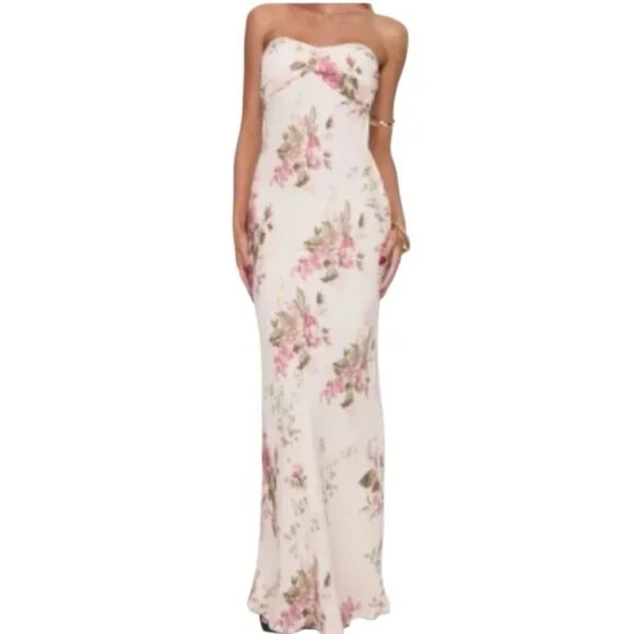 Princess Polly | Dresses | New Princess Polly Abeila Floral Strapless Maxi  Dress Sz 8 Fairy Ethereal Dainty | Poshmark